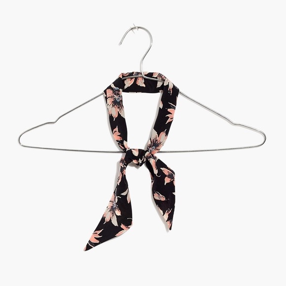 Madewell Accessories - Madewell 100% Silk skinny Bandana Black Floral